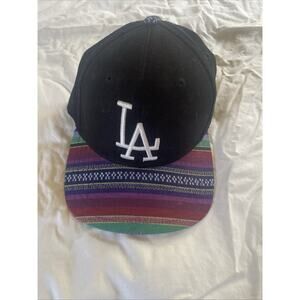 LA Dodgers, Navajo Colorful Print Brim, Adjustable Fit Cap Hat, American Needle